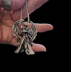 Winged Warrior Angel Pendant Necklace NWOT